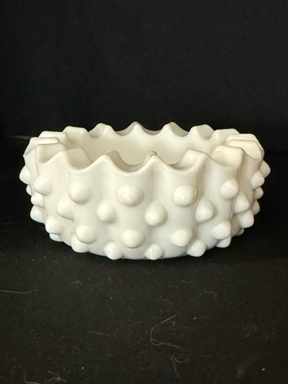 Vintage Fenton Hobnail Milk Glass Ash Tray 1950s Tiny Trinket, Salt Pinch Dish
